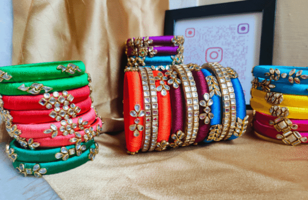 semi kundan bridal bangles