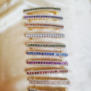 Handmade Kundan centre Hairclip-Bridal & Festive Hair Accessories-8cm length-1piece