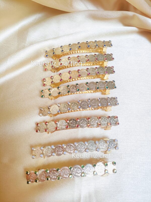 Handmade Kundan centre Hairclip-Bridal & Festive Hair Accessories-8cm length-1piece