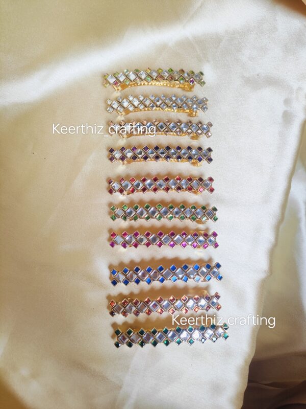 Handmade Kundan centre Hairclip-Bridal & Festive Hair Accessories-8cm length-1piece