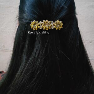 Handmade 3D Kundan Hairclip -floral hair clip