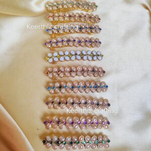 Handmade 3D Kundan Hairclip -pearl petal hair clip