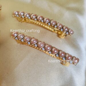 Handmade 3D Kundan Hairclip - heart shape