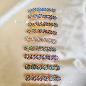 Handmade Kundan centre Hairclip-Bridal & Festive Hair Accessories-8cm length-1piece