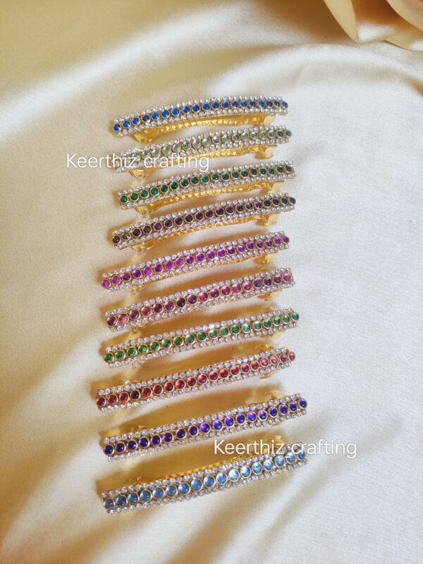 Handmade Kundan centre Hairclip-Bridal & Festive Hair Accessories-8cm length-1piece