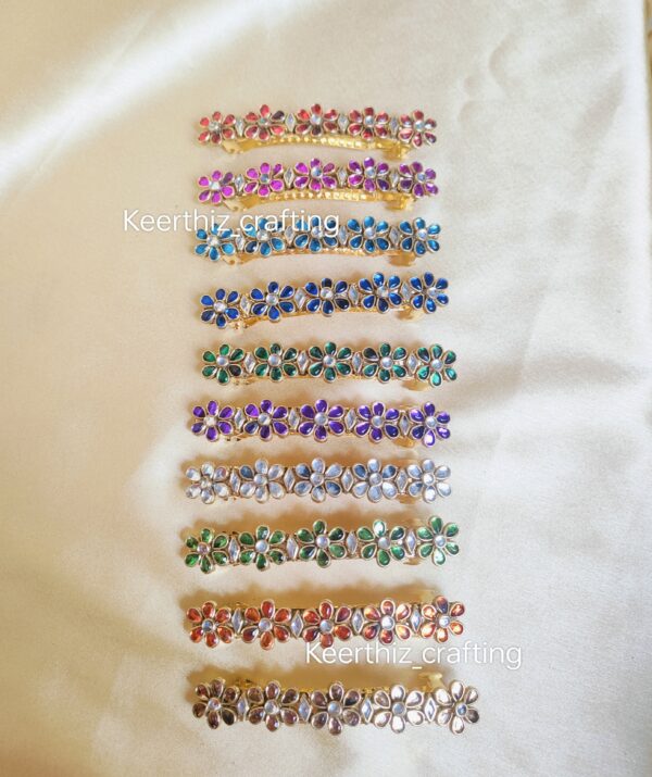 handmade 3D kundan hairclip