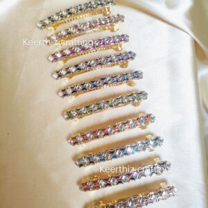 Handmade Kundan centre Hairclip-Bridal & Festive Hair Accessories-8cm length-1piece