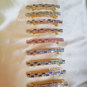 Handmade Kundan centre Hairclip-Bridal & Festive Hair Accessories-8cm length-1piece