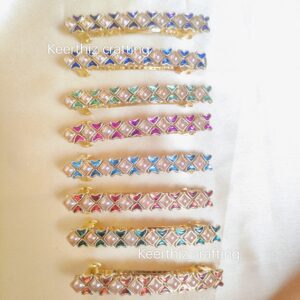 Handmade Kundan centre Hairclip-Bridal & Festive Hair Accessories-8cm length-1piece