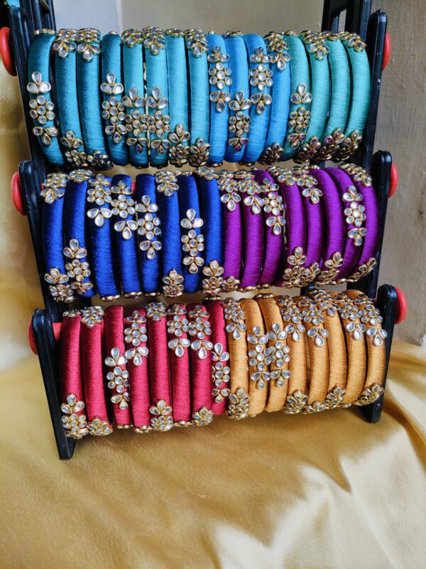 semi kundan return gift bangles