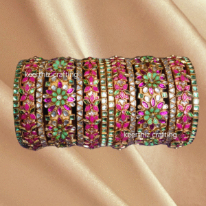 handmade silk thread Kundan Bangles