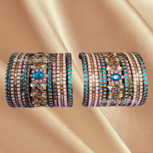 handmade silk thread Kundan Bangles
