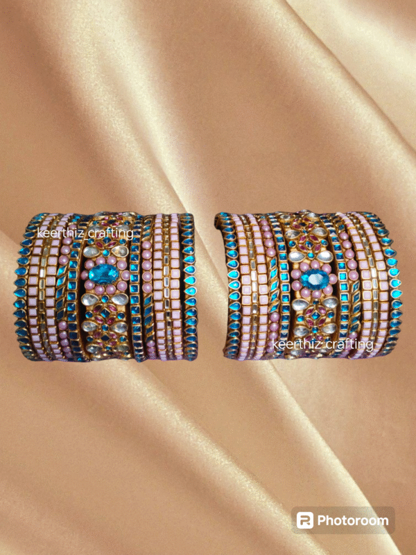 handmade silk thread Kundan Bangles