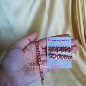 kundan headbands - combo - baby pink