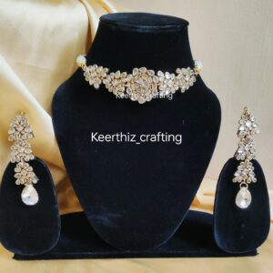 kundan chocker set with ear cuff earrings – Keerthiz Crafting