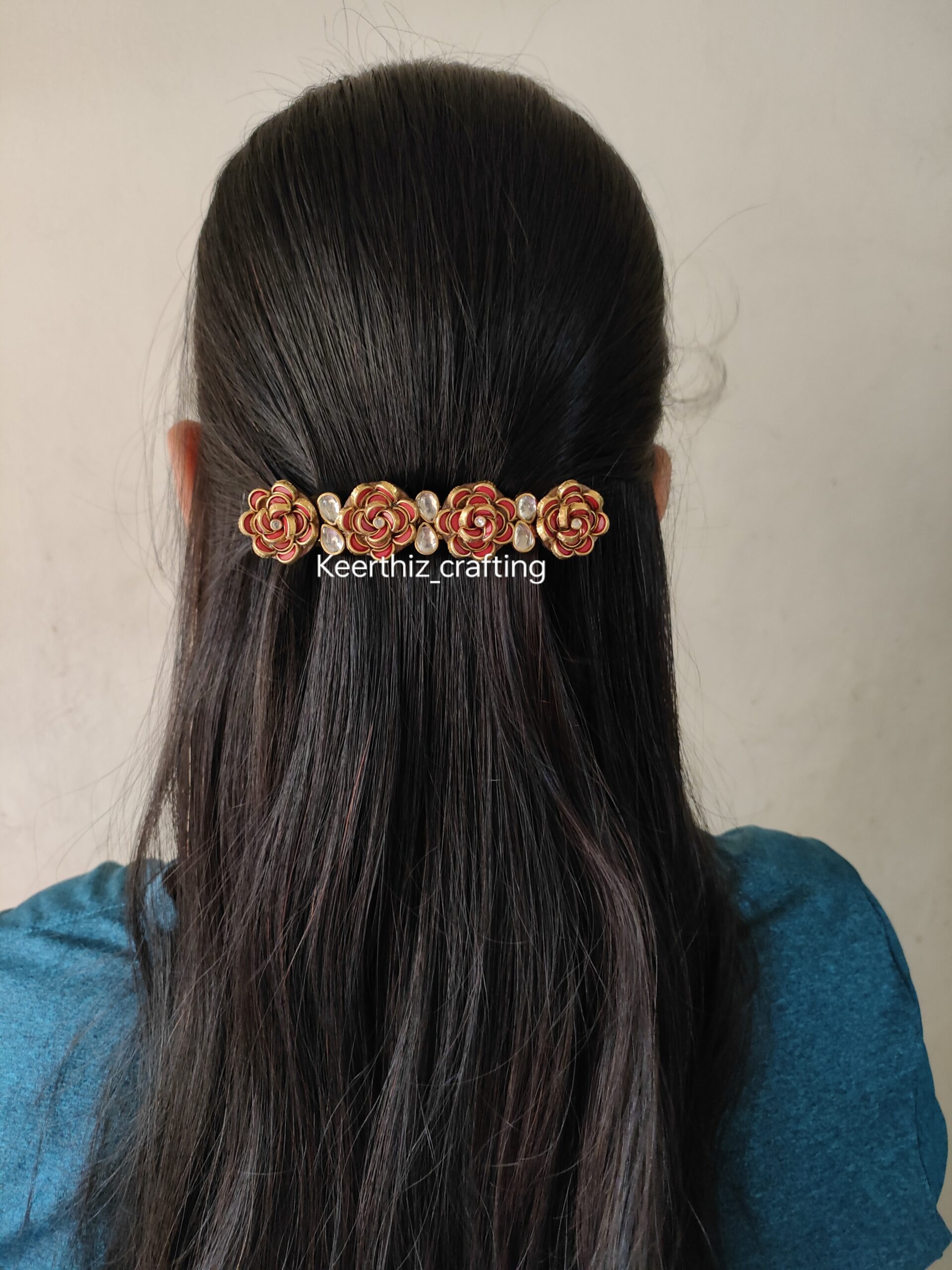 Handmade 3D Kundan Hairclip