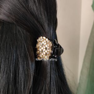 bridal kundan hair clutch for wedding functions-customisable - keerthiz crafting