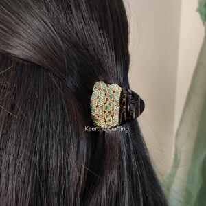 bridal kundan hair clutch for wedding functions-customisable - keerthiz crafting