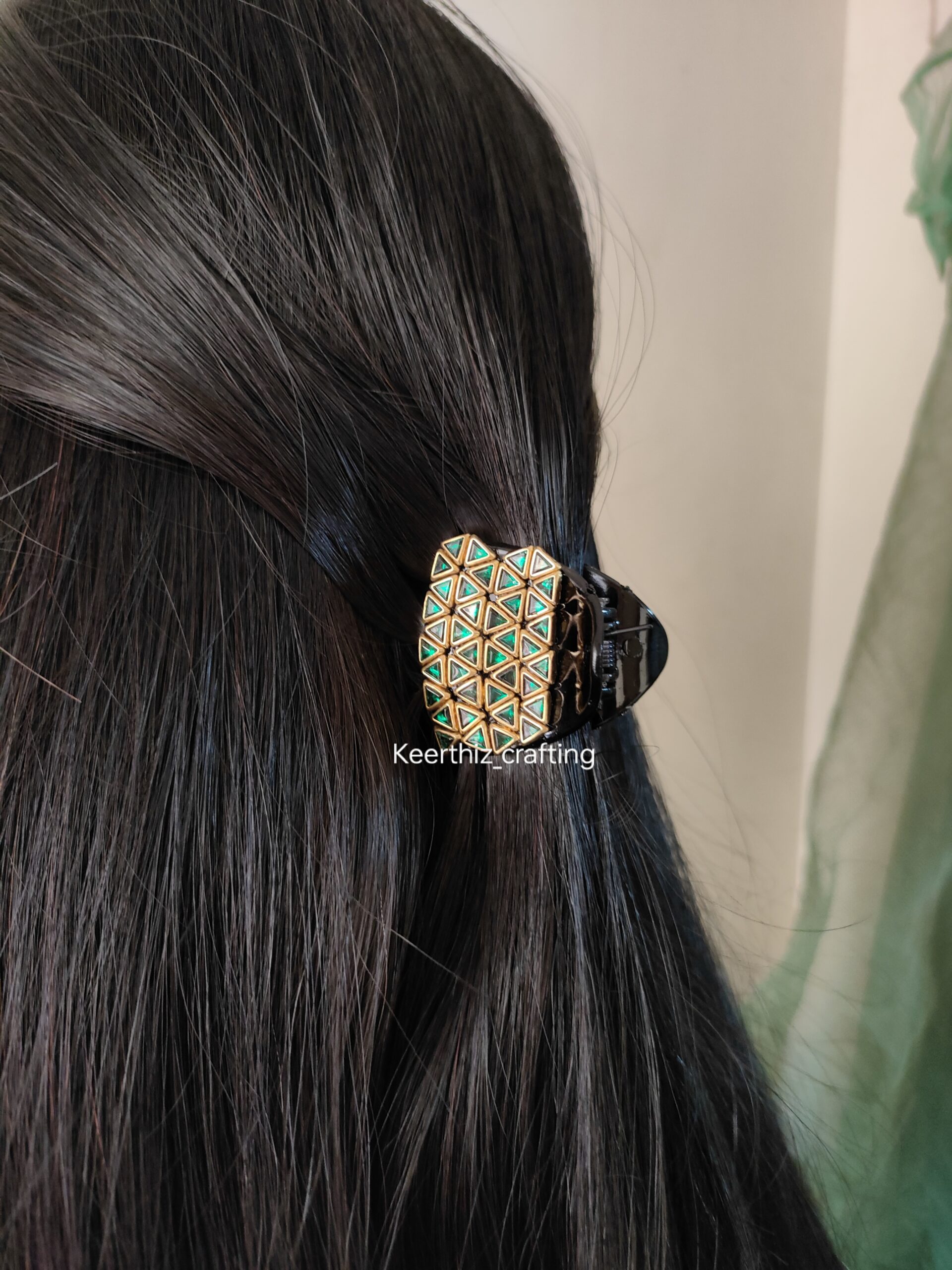 bridal kundan hair clutch for wedding functions-customisable - keerthiz crafting