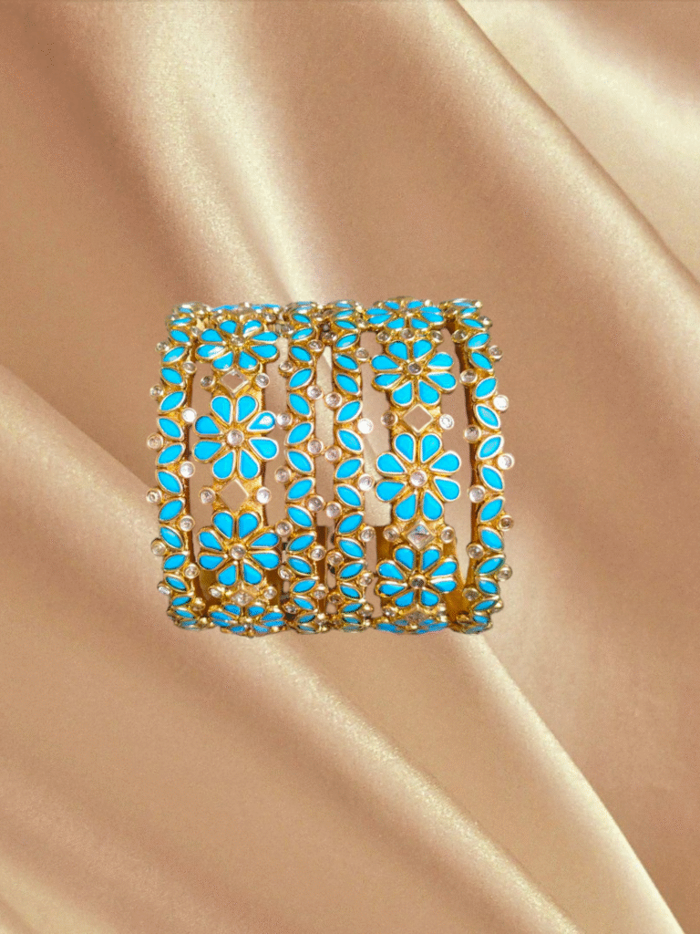 Blue Kundan Bridal Bangles