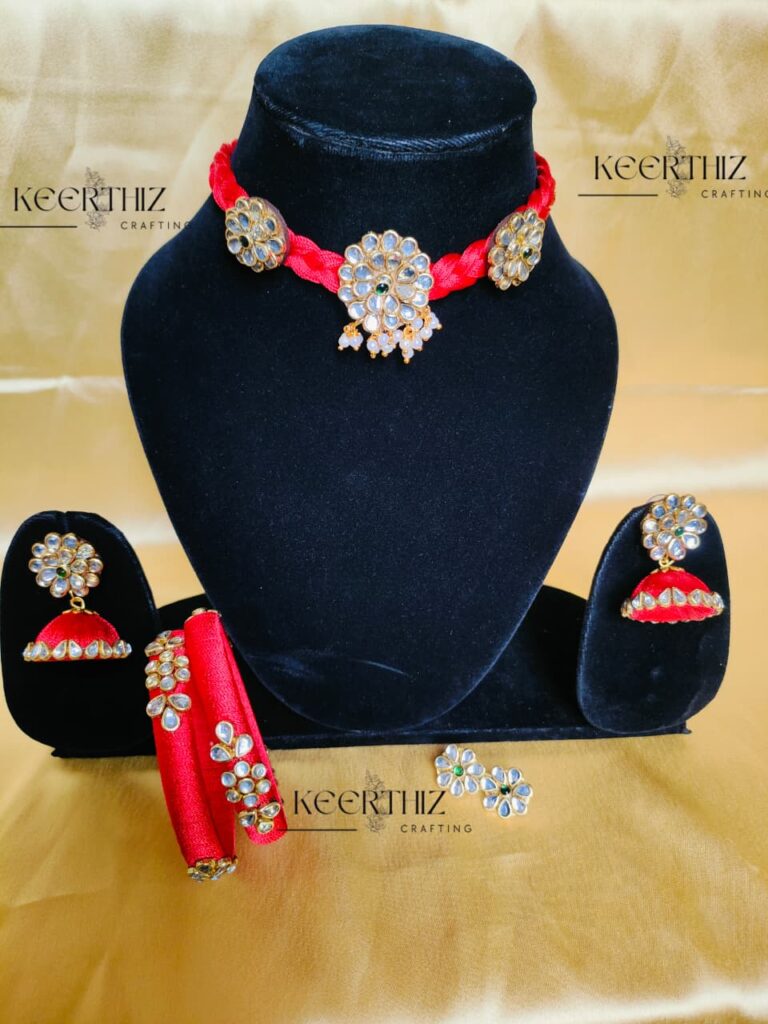 silk thread necklace set for return gifts