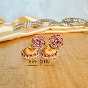 Handmade Silk Thread Jhumka Earrings – Affordable Luxury Festive Gift Accessory