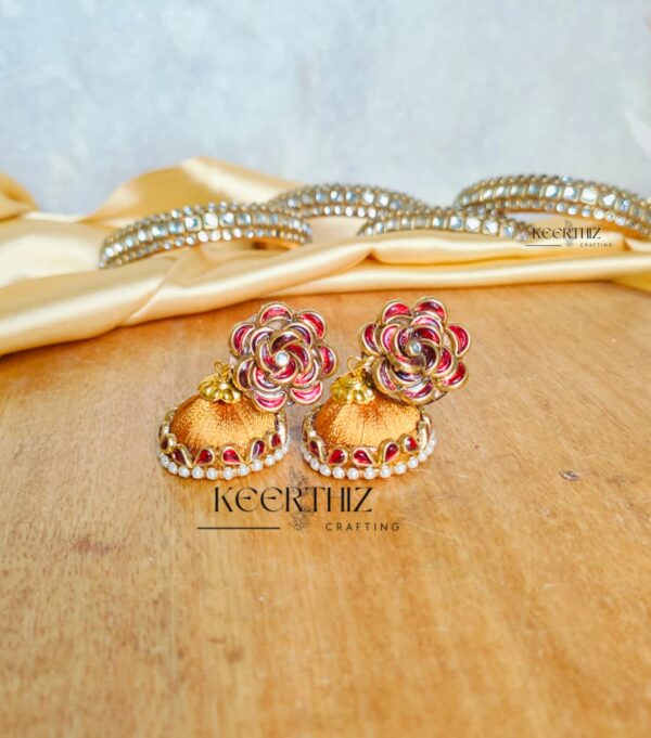 Handmade Silk Thread Jhumka Earrings – Affordable Luxury Festive Gift Accessory
