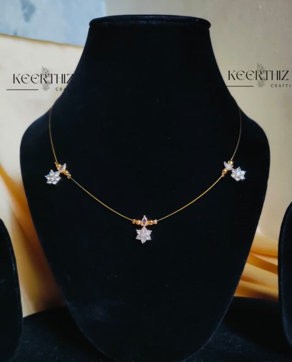 Invisible Necklace - diamond pendent look -3 pendent