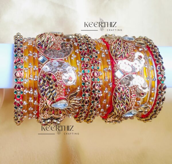 3d peacock bridal bangles