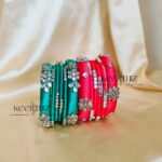 Semi kundan Bridal Bangles -Set of 6 bangles - baby shower return gift option