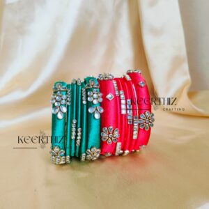 Semi kundan Bridal Bangles -Set of 6 bangles - baby shower return gift option