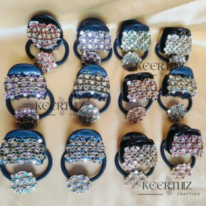 silk thread hair accessories combo for weddings and parties - clutch and hair tie