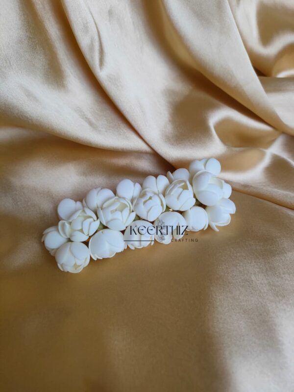 Artificial Jasmine Center Clip – Premium Handmade Hair Accessory for Buns & Half-Up Hairstyles