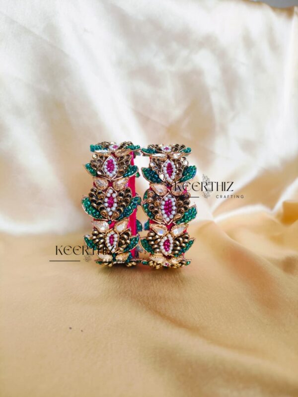 Lotus 3D Silk Thread Bangles – Handmade, elegant, and fully customisable