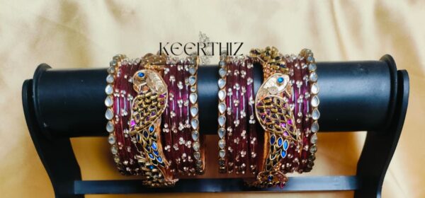 Parrot 3D Silk Thread Bangles – Handmade Colourful 3D Motif